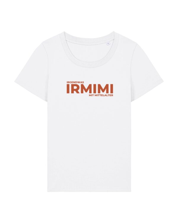 Logo-Shirt (orangefarbener Print) | Damen, bio, OEKOTEX-100, verschiedene Farben | 🛜 IRMIMI