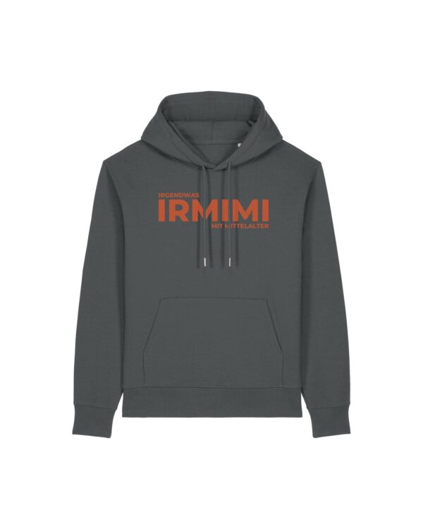 gemütlicher Logo-Hoodie (orangefarbener Print) | unisex, extrem kuschelig, OEKOTEXT 100, recycelt | 🛜 IRMIMI