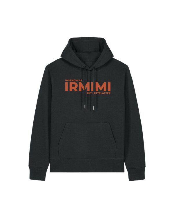 gemütlicher Logo-Hoodie (orangefarbener Print) | unisex, extrem kuschelig, OEKOTEXT 100, recycelt | 🛜 IRMIMI