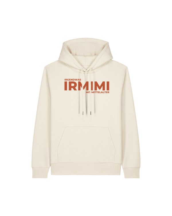 gemütlicher Logo-Hoodie (orangefarbener Print) | unisex, extrem kuschelig, OEKOTEXT 100, recycelt | 🛜 IRMIMI