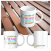 „Ich höre leise Stimmen“-Tasse für Kaffee, Tee und Podcast-Freunde | 325 ml, weiß