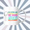 „Ich höre leise Stimmen“-Tasse für Kaffee, Tee und Podcast-Freunde | 325 ml, weiß