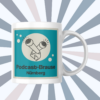 podcastbrause-cover-plus-podmerch-front Tasse mit Cover für Kaffee, Tee und Podcast-Freunde | 325 ml, weiß | 🛜 PODCAST-BRAUSE
